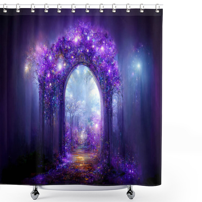 Personality  Beautiful Crystal Heaven. Crystal Gate With Crystals. Crystal Kingdom. Digital Art Shower Curtains