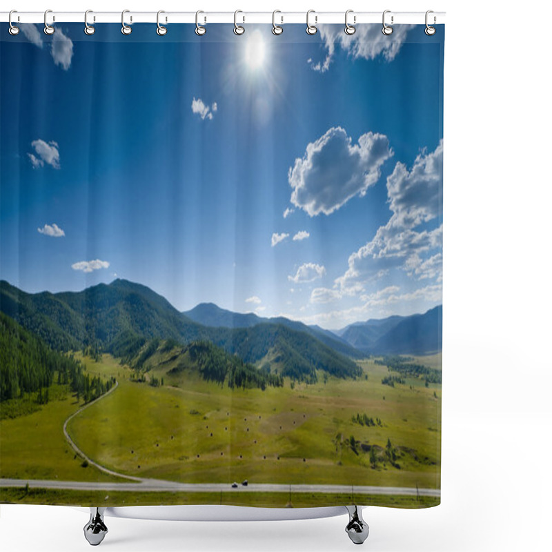 Personality  The Road In The Mountains. Altai Mountains. Russia. Shower Curtains