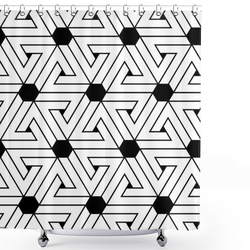 Personality  Abstract Textured Geometric Seamless Pattern Shower Curtains