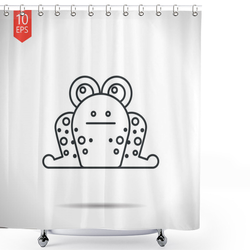 Personality  Outline Frog Icon Shower Curtains