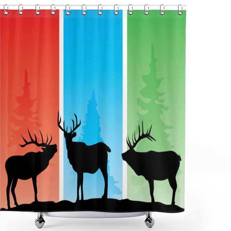 Personality  Elks Shower Curtains