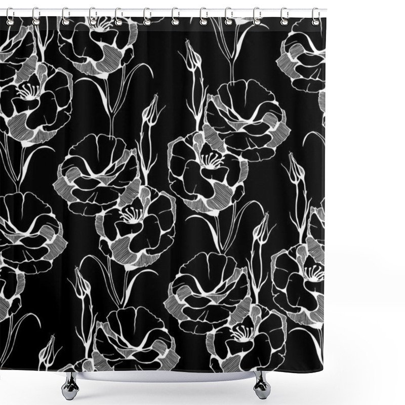 Personality  Seamless Pattern With Decorative Flowers Shower Curtains