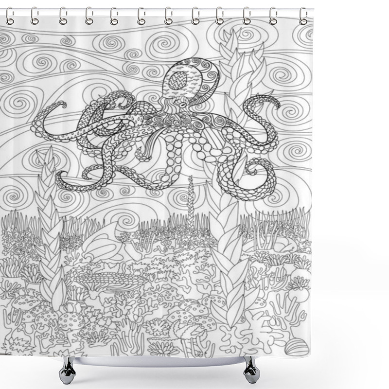 Personality  Octopus With High Details. Shower Curtains