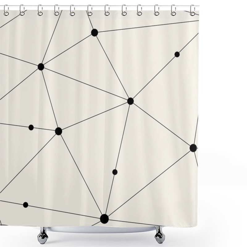 Personality  Modern Black Techno Geometric Pattern Shower Curtains