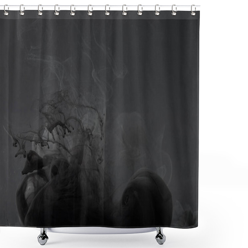 Personality  Dark Swirls Of Paint On Grey Background Shower Curtains