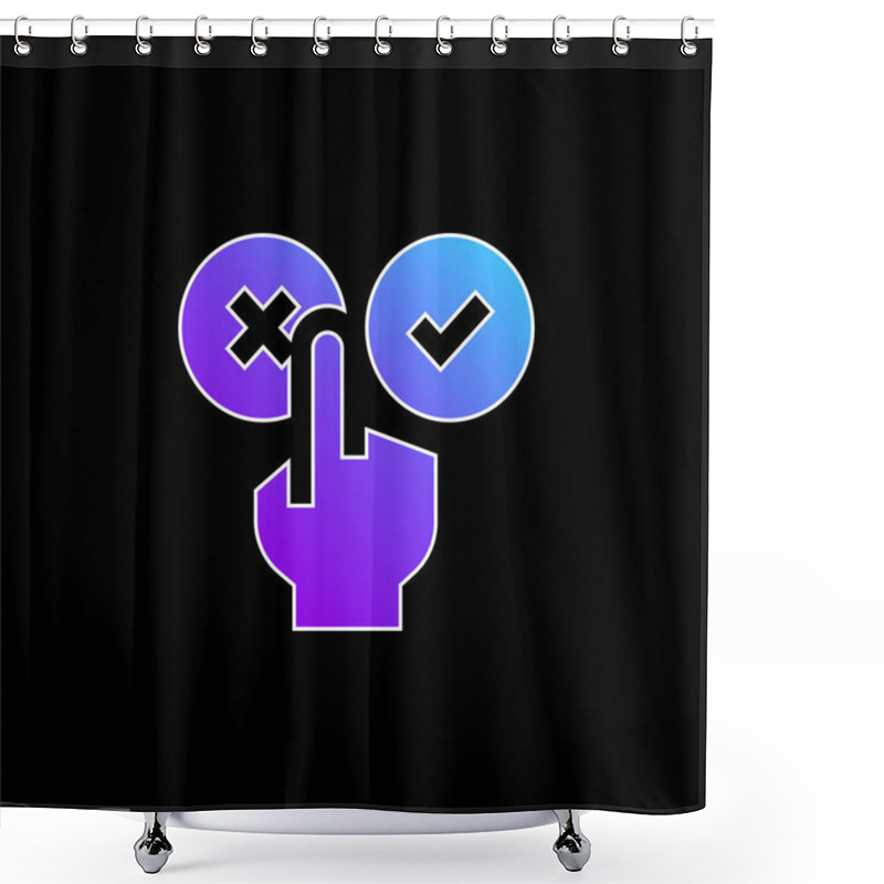 Personality  Bad Review Blue Gradient Vector Icon Shower Curtains