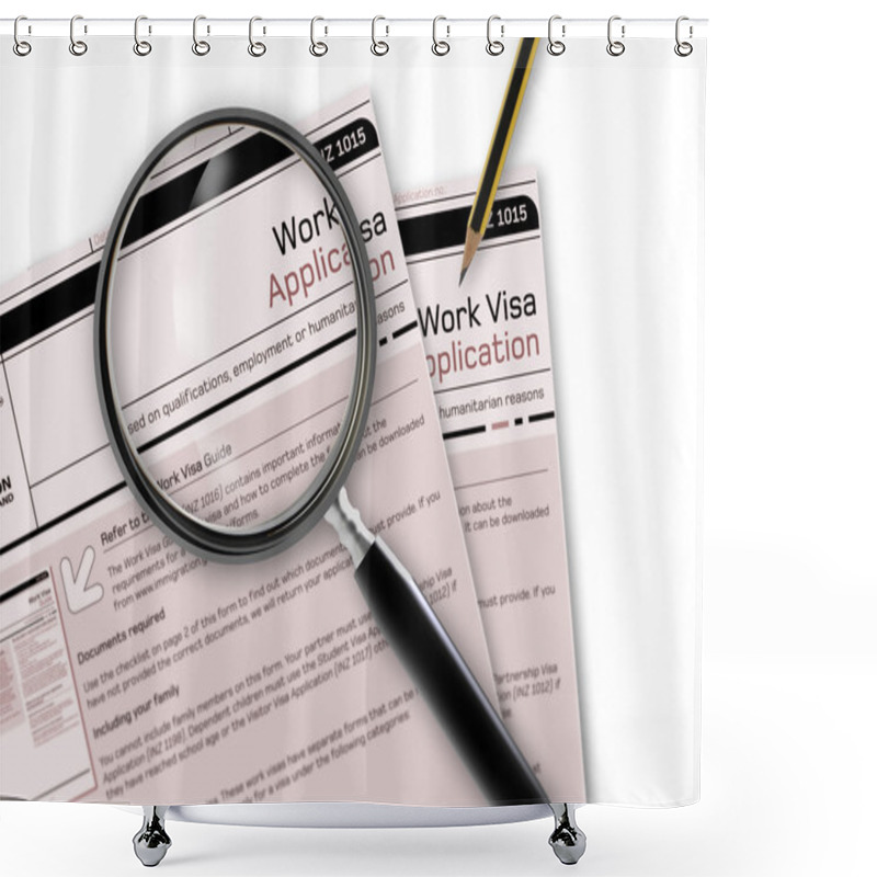 Personality  Work Visa Application Shower Curtains