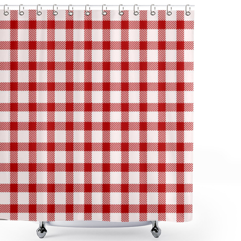 Personality  Red And White Tablecloth Shower Curtains