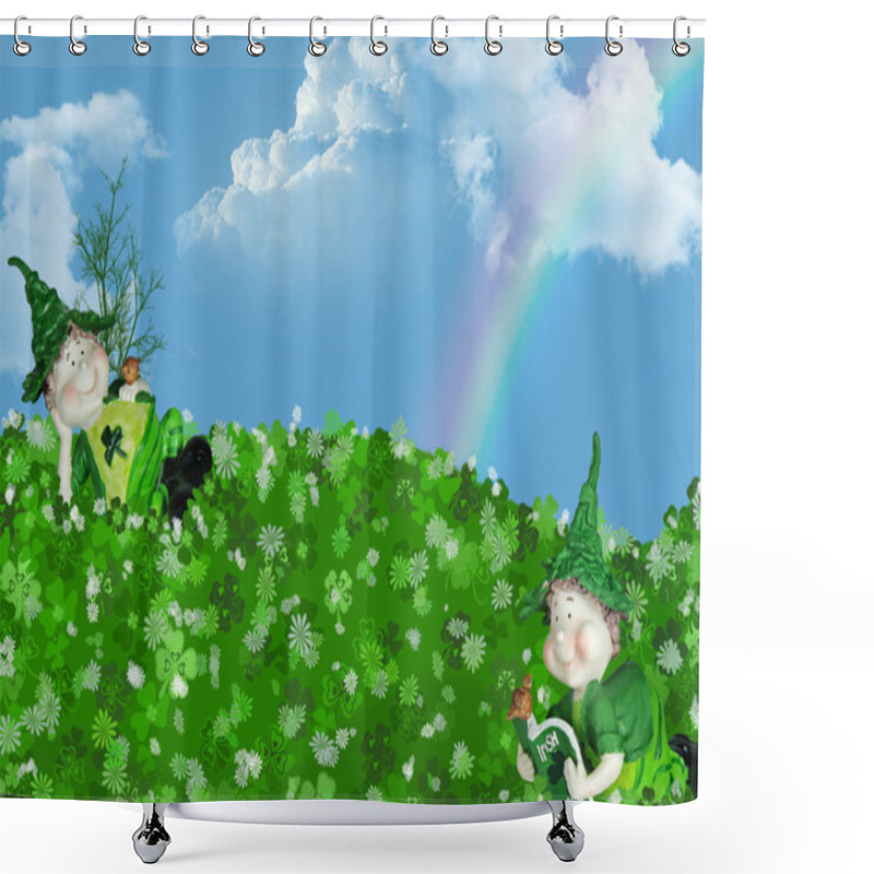 Personality  Irish Lads In Shamrocks Shower Curtains