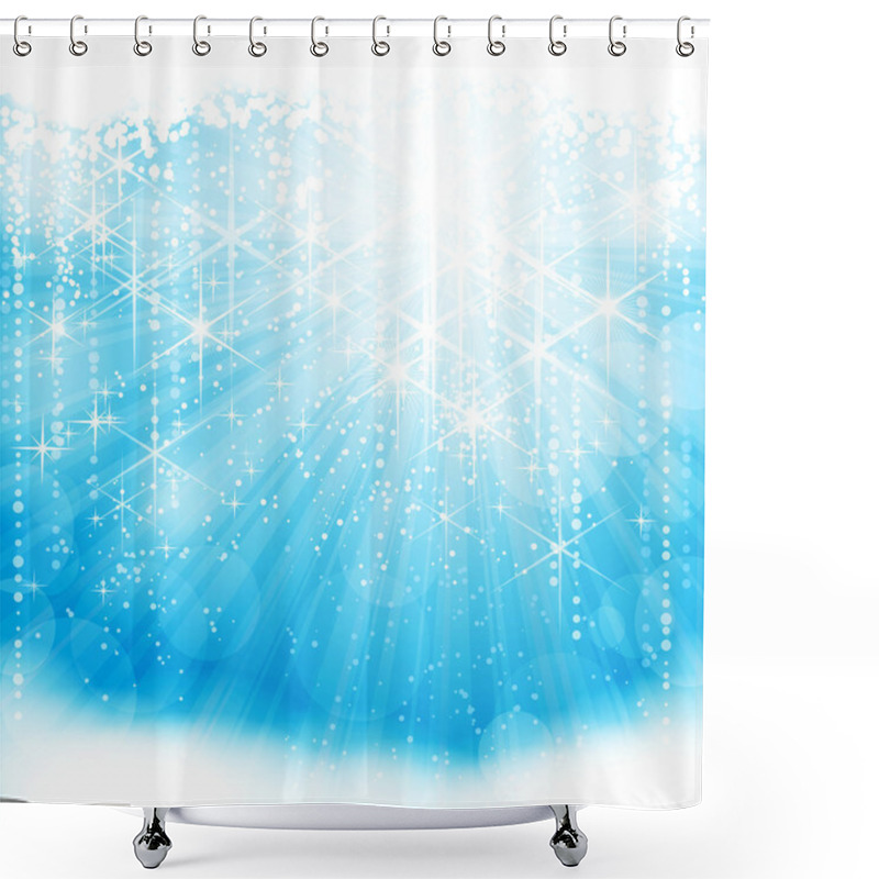 Personality  Festive Sparkling Light Blue Background (eps10) Shower Curtains