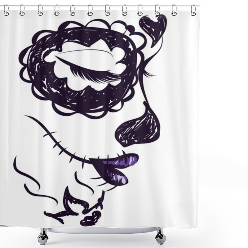 Personality  Day Of Dead Girl Face Shower Curtains