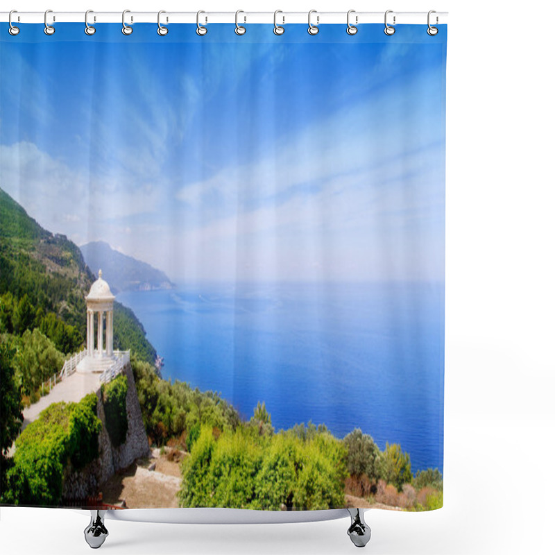 Personality  Es Galliner Gazebo In Son Marroig Over Majorca Sea Shower Curtains