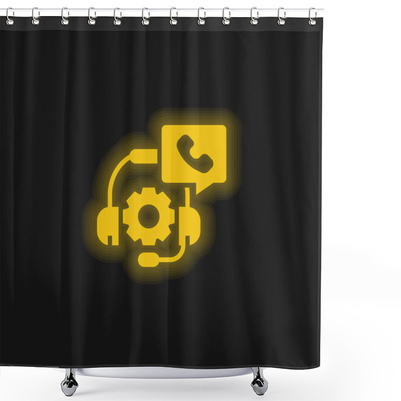 Personality  Advice Yellow Glowing Neon Icon Shower Curtains