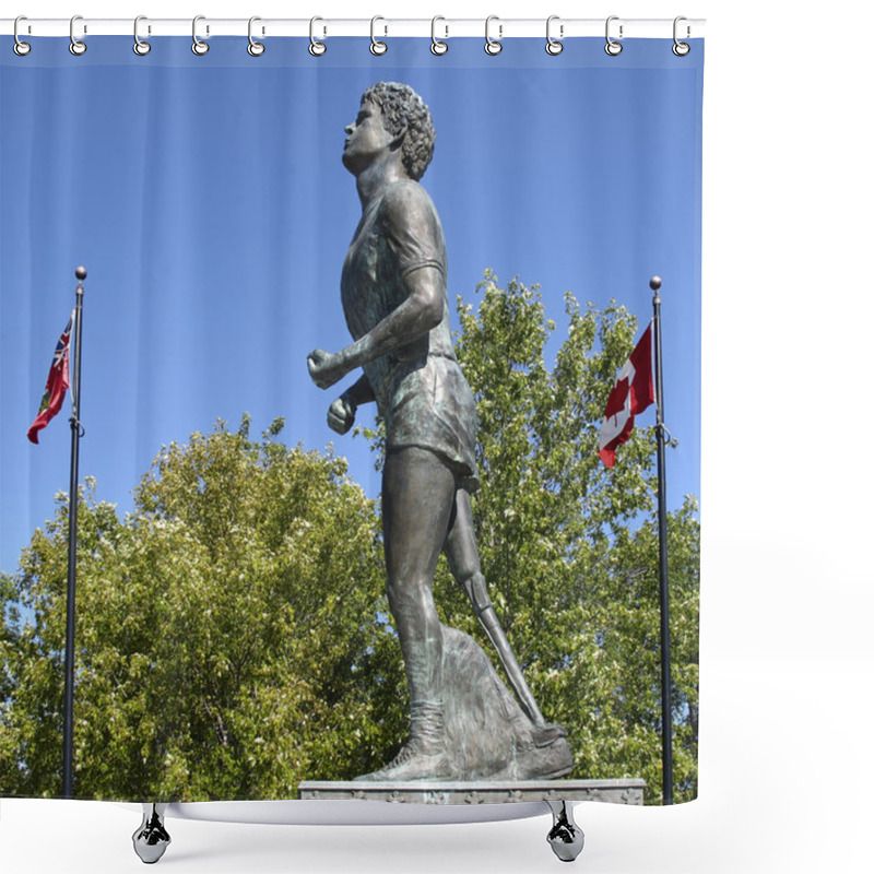 Personality  Statue Of Terry Fox Thunder Bay Shower Curtains