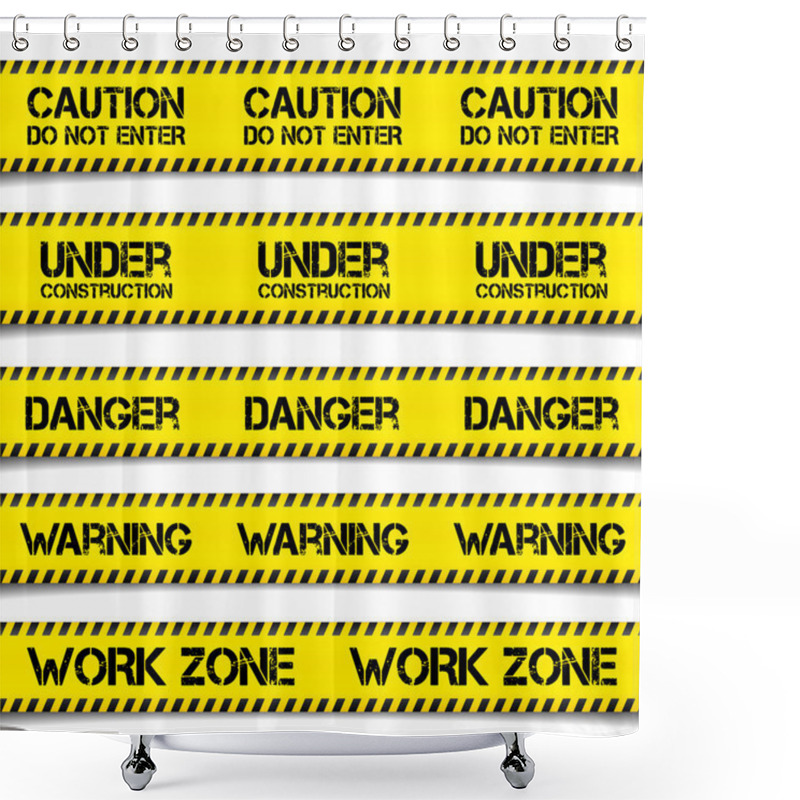 Personality  Construction Caution Tapes Shower Curtains