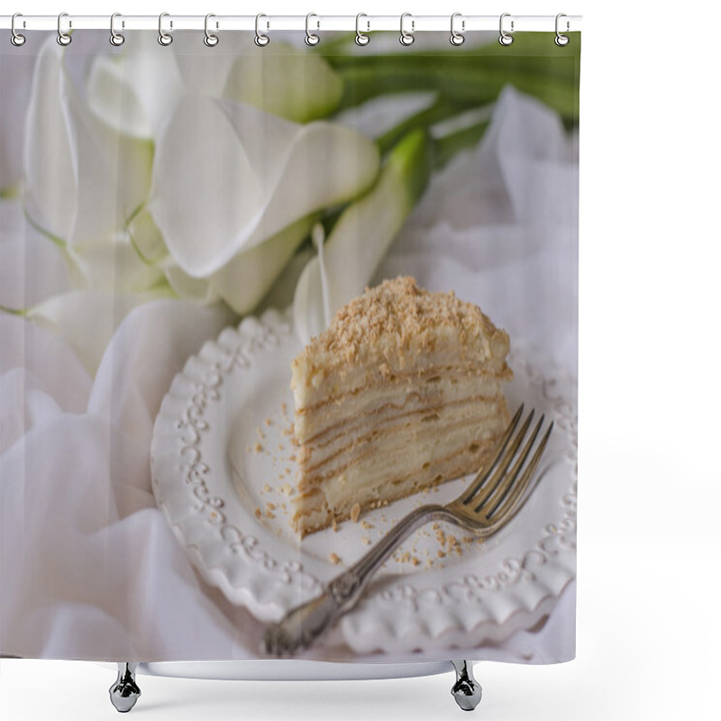 Personality  Mille Feuilles, Milhojas, Napoleon Cake Shower Curtains