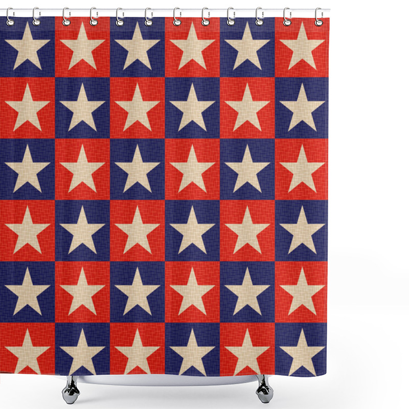 Personality  Seamless Patriotic Stars Background Shower Curtains