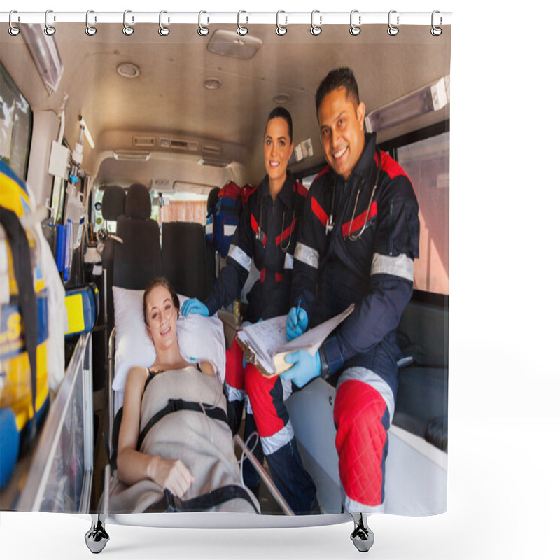 Personality  Paramedic Team And Patient Shower Curtains