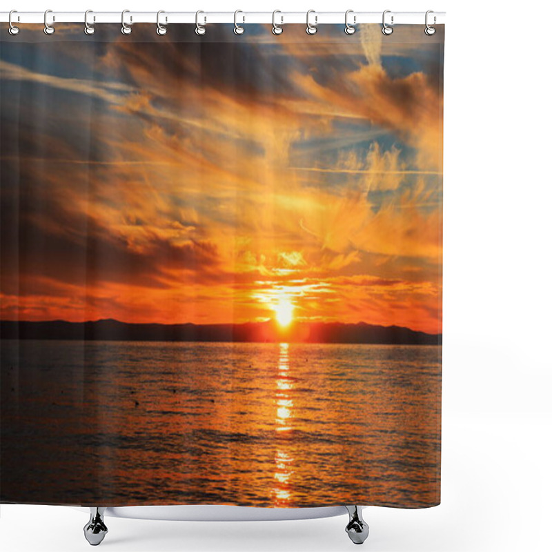 Personality  Sunset Over The Adriatic Sea, Croatia Shower Curtains