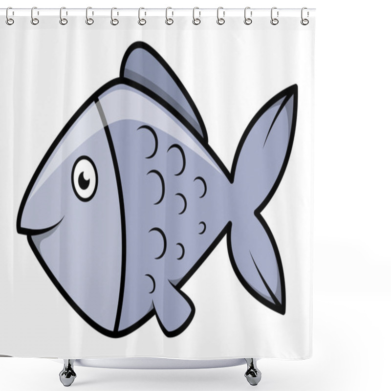 Personality  Fish - Cartoon Vector Illustration Shower Curtains