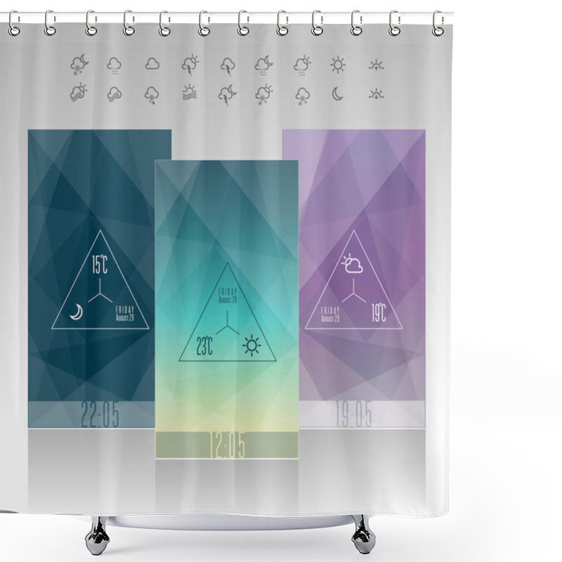 Personality  Mobile Interface Wallpaper Shower Curtains