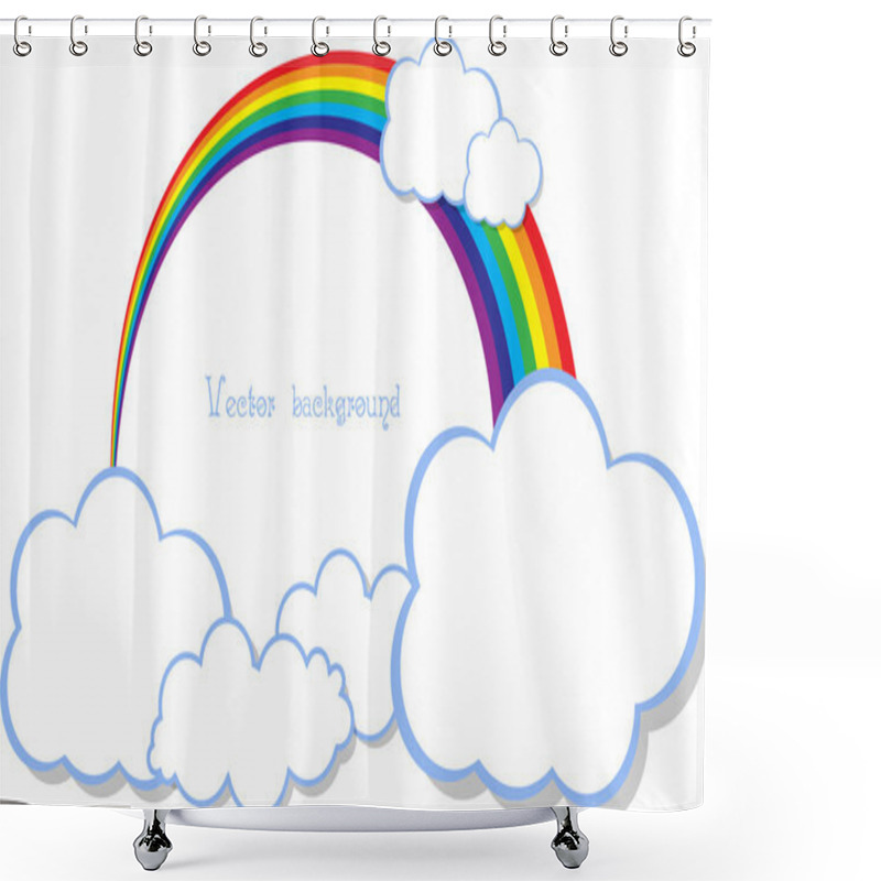 Personality  Cloud Rainbow Vector Shower Curtains