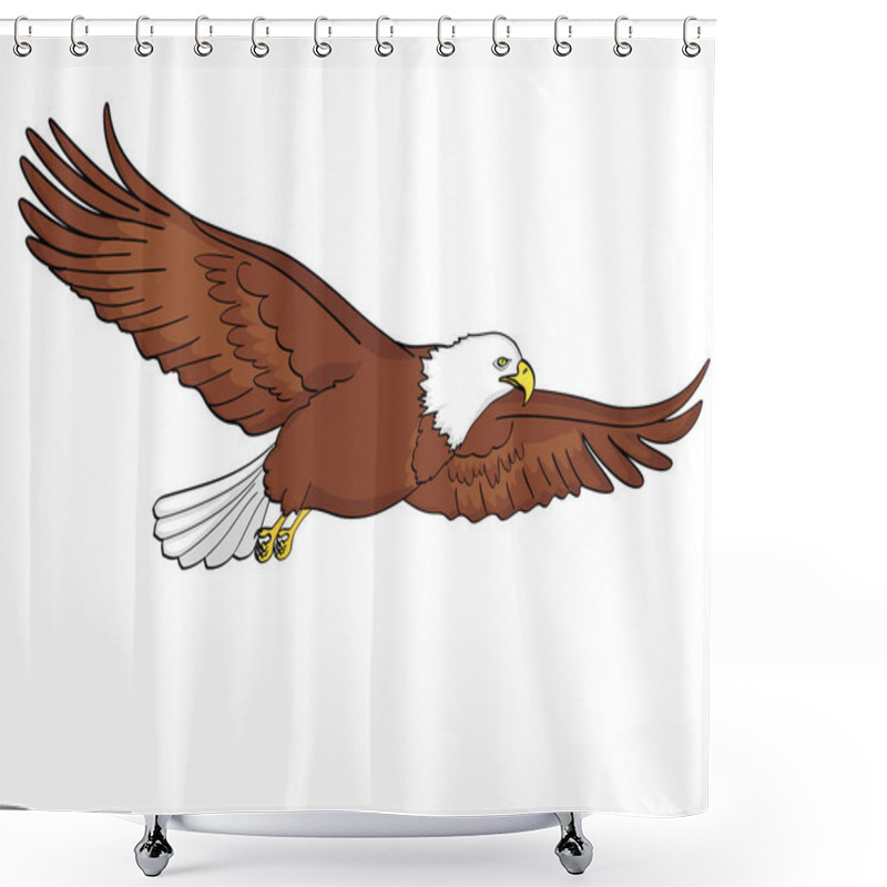 Personality  Bird Eagle, Falcon. Vector Of An Imitation Retro Comic Style. Isolated Object On White Background Shower Curtains