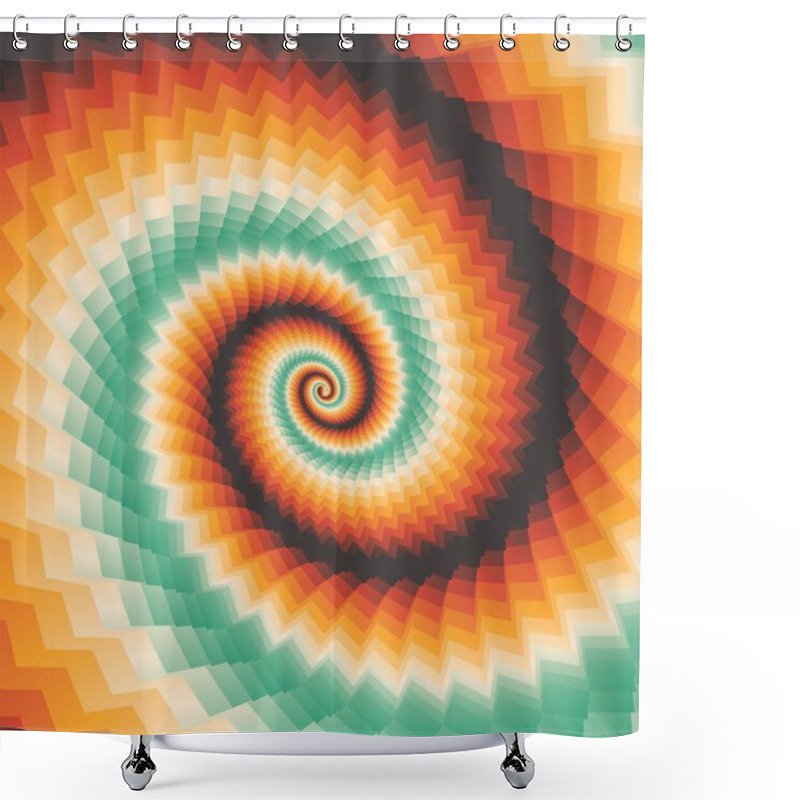 Personality  Into Infinity Geometry. Abstract Geometrical Concentric Swirl Background. Sea Shell Like Structures. Fractal Swirl Background. Concentric Wrapping Geometry. Shower Curtains