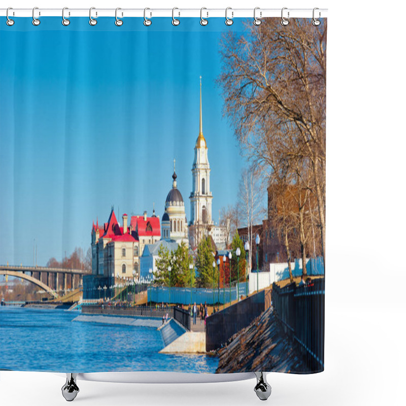 Personality  Beautiful Promenade Russian City Of Rybinsk Shower Curtains