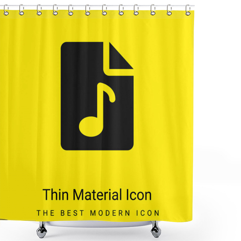 Personality  Audio File Minimal Bright Yellow Material Icon Shower Curtains