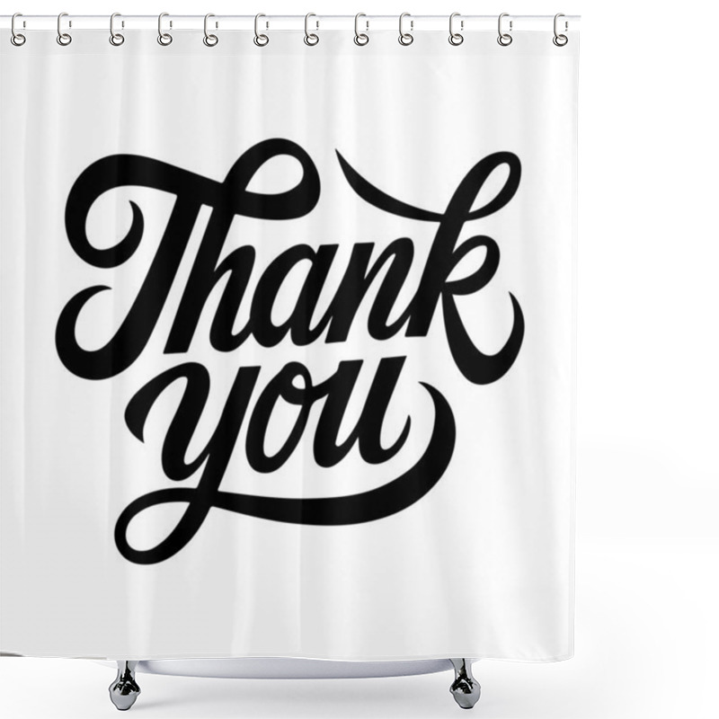 Personality  Thank You Typography Handwritten Vector On White Background Shower Curtains