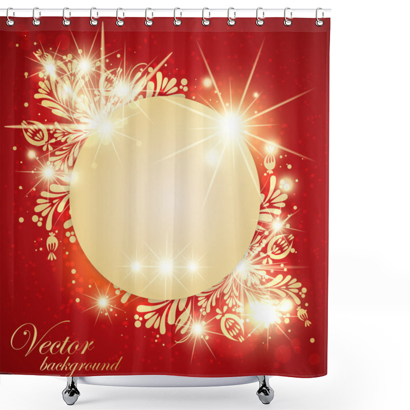 Personality  Abstract Floral Golden Background With Glowing Lights Like Stars. Shower Curtains