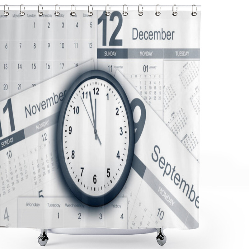 Personality  Clock And Calendars Shower Curtains