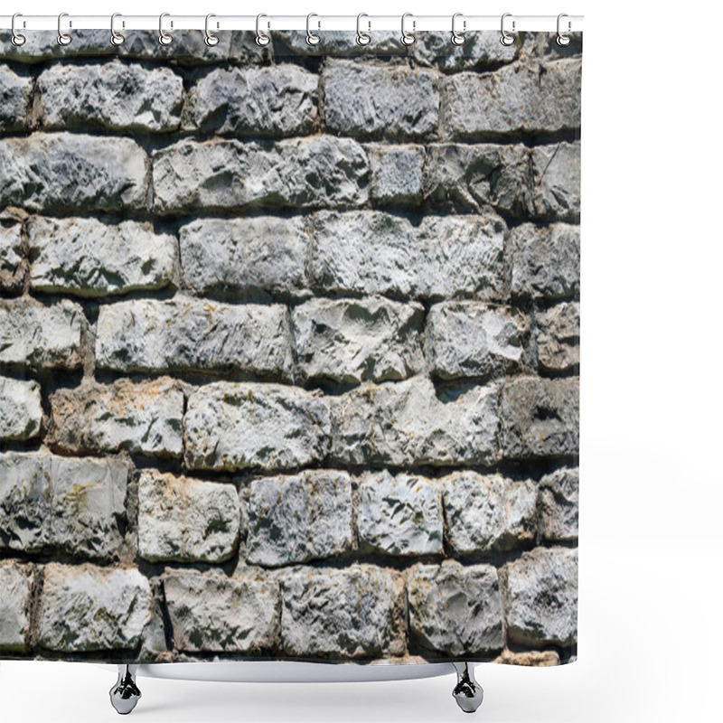 Personality  Rustic Limestone Wall Shower Curtains