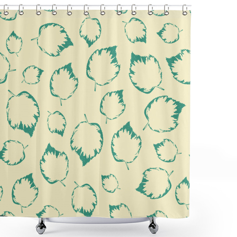 Personality  Seamless Pattern With Leaves Shower Curtains