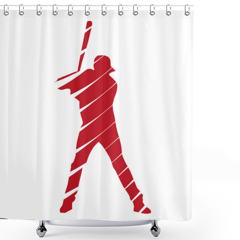 Personality  Baseball Player Shower Curtains