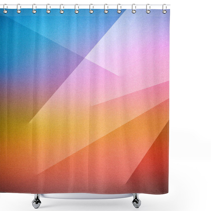 Personality  Vibrant Abstract Vertical Background With A Gradient Of Blue, Pink, Orange, And Yellow Hues, Featuring Geometric Shapes And A Grainy Texture, Ideal For Banners And Wallpapers Shower Curtains