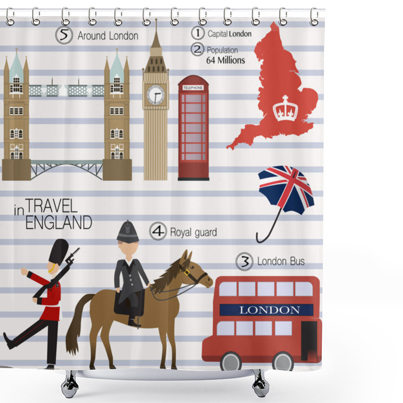 Personality  Travel In England Shower Curtains