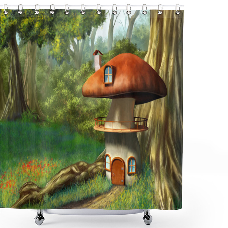 Personality  Mushroom House Shower Curtains