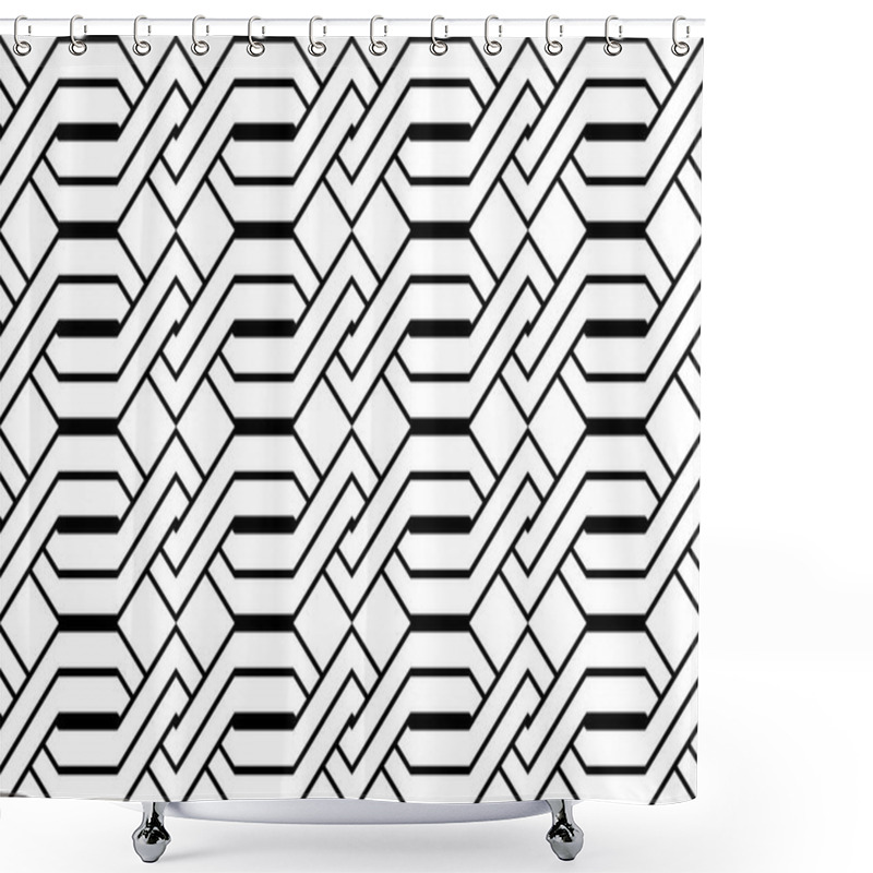 Personality  Design Seamless Monochrome Zigzag Pattern Shower Curtains