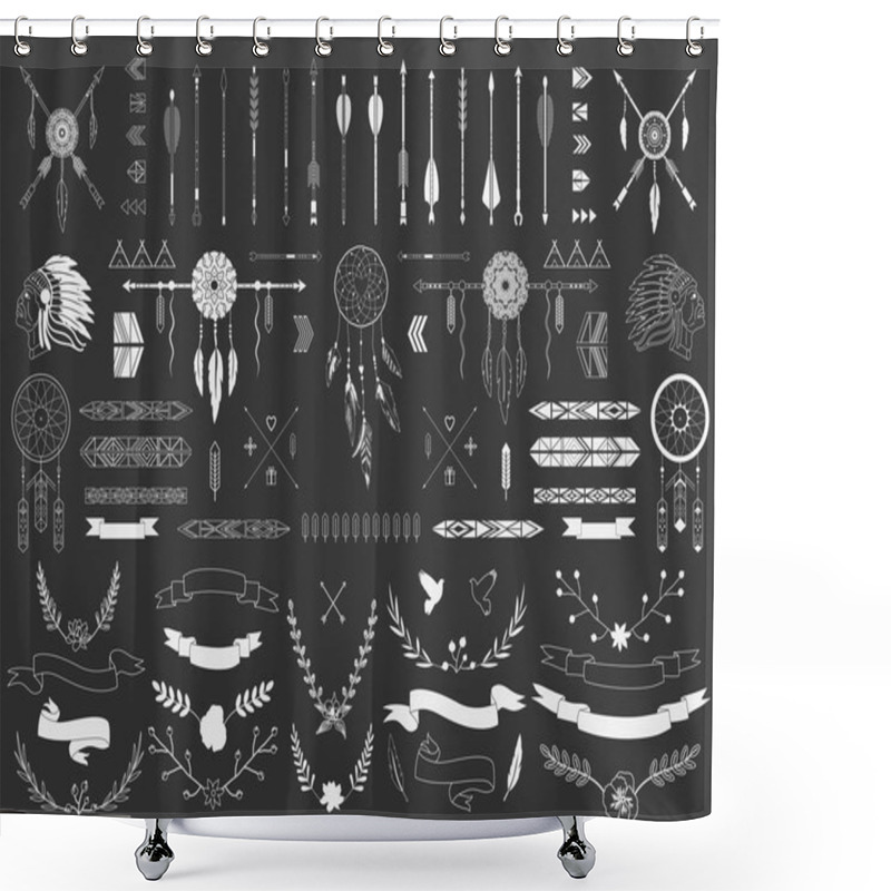 Personality  Set Of Different Elements Shower Curtains