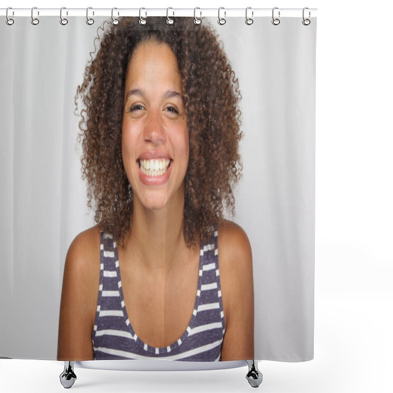 Personality  Beautiful Happy Afro Woman Shower Curtains