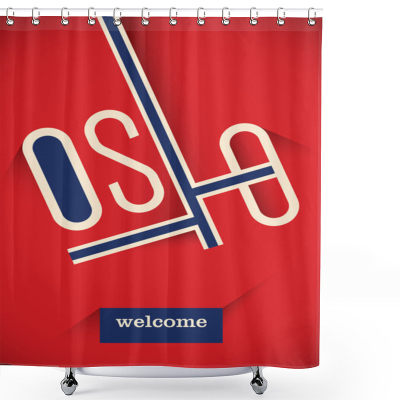 Personality  Oslo Poster Design. Shower Curtains