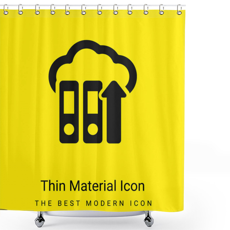 Personality  Archive Files Upload To Internet Minimal Bright Yellow Material Icon Shower Curtains