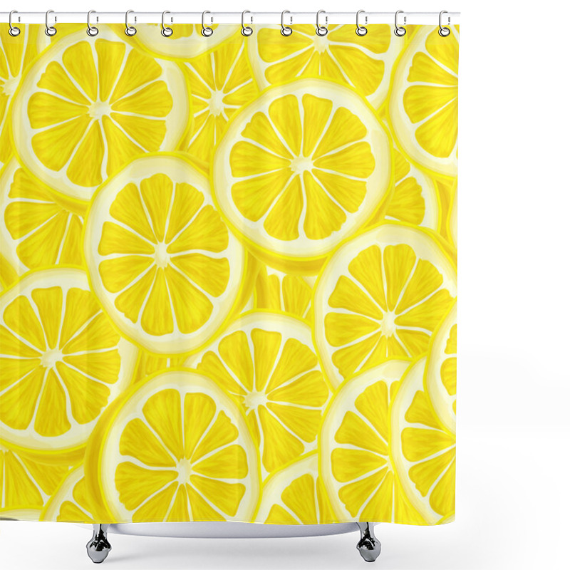 Personality  Sliced Lemon Seamless Background Shower Curtains