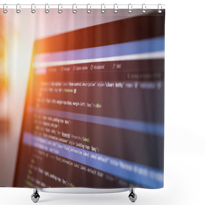 Personality  Developing Programming Code On Computer Screen Shower Curtains