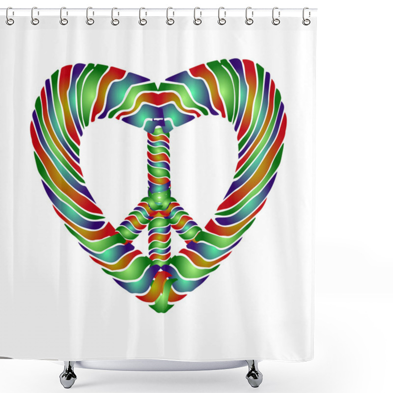 Personality  Peace Heart Sign. Shower Curtains