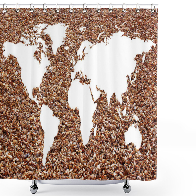 Personality  World Map White Background Shower Curtains