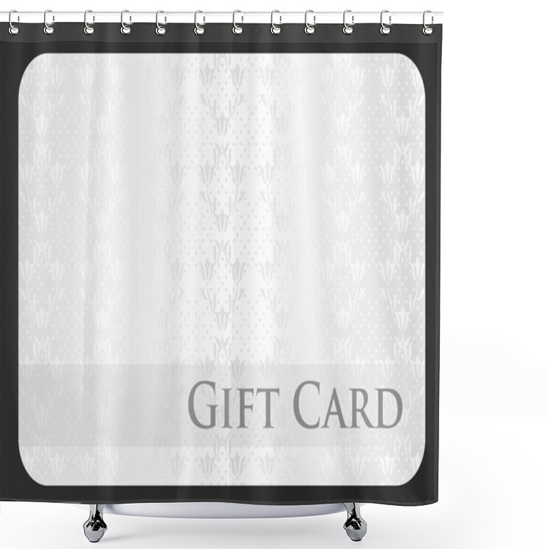 Personality  Exclusive White Gift Card With Damask Ornament Shower Curtains