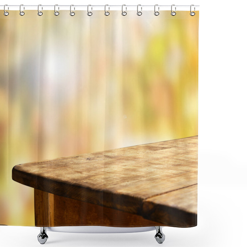 Personality  Empty Wooden Table Shower Curtains